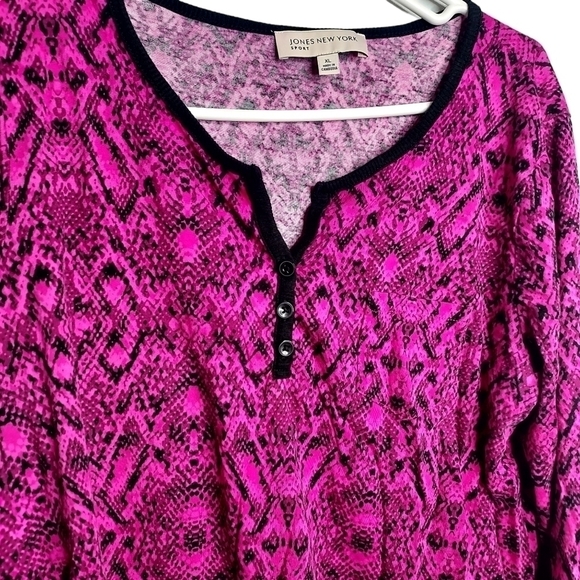 JONES NEW YORK PINK & BLACK TOP SIZE XL - Picture 3 of 5